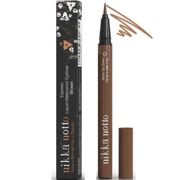 Nikka Notto Light Brown Liquid Eyeliner Felt Tip Makeup Cosmetics Beauty Make Up - Picture 6 of 6